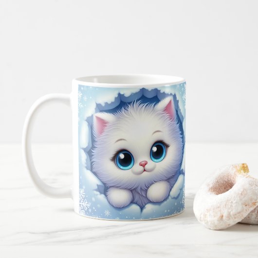 Unieke 3D Kitten Mok Wrap - Sublimation Design (Met donut)