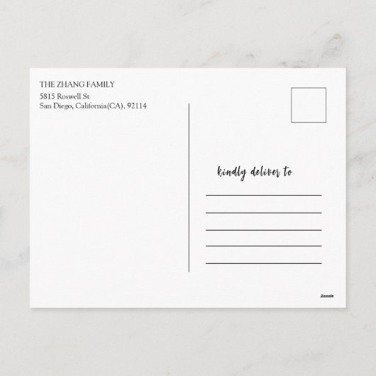 Unieke 3D Red Lantern Photo Lunar New Year Rabbit Feestdagenkaart (Achterkant)