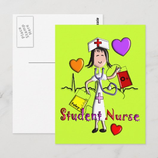 Unieke 3D-videokaart voor studentenverpleegkundige Briefkaart (Voorkant / Achterkant)