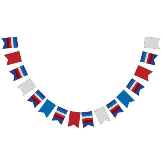 Unieke 4e juli Retro Multicolor Striped Vlaggetjes (Alle)