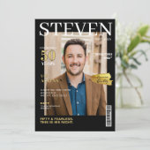 Unieke 50ste verjaardag Custom Photo Magazine Hoes Kaart (Staand voorkant)