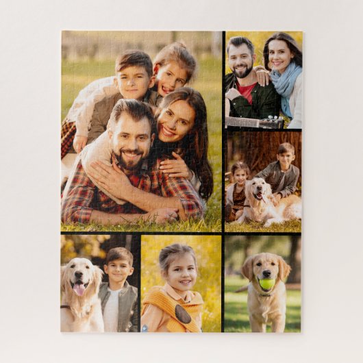 Unieke 6 foto collage minimalistisch eenvoudig legpuzzel (Verticaal)