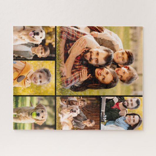 Unieke 6 foto collage minimalistisch eenvoudig legpuzzel (Horizontaal)