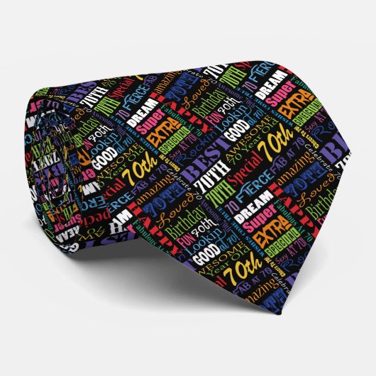 Unieke 70e verjaardagsfeestje gepersonaliseerde ge stropdas (Opgerold)