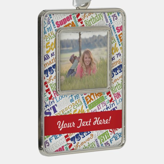 Unieke 75e verjaardag Persoonlijke geschenken van  Verzilverd Omlijst Ornament (Rechts)