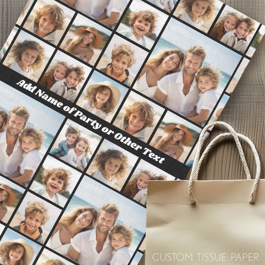 Unieke 9 fotocollage met optionele backbround tissuepapier