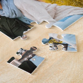 Unieke 9 Photo Collage Minimalist Eenvoudig Zwart Legpuzzel (Zijkant)