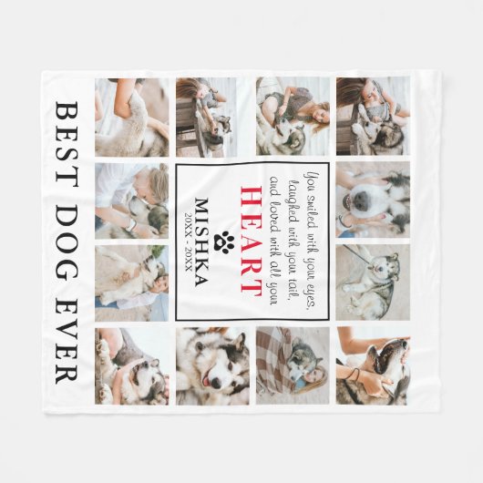 Unieke aangepaste 12-foto-inkuilonderpet (Dog/kat) Fleece Deken (Voorkant (Horizontaal))