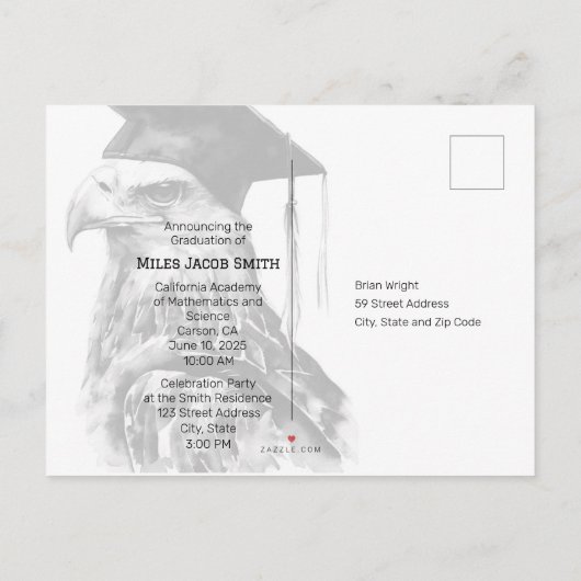 Unieke Aangepaste Afstuderen Aankondiging Briefkaa (Achterkant)