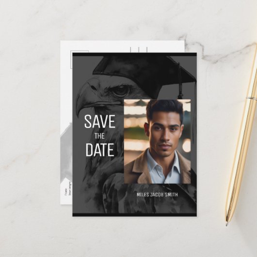 Unieke Aangepaste Afstuderen Aankondiging Briefkaa (Voorkant / Achterkant in situ)