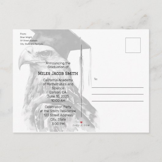Unieke Aangepaste Afstuderen Aankondiging Briefkaa (Achterkant)