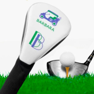 Unieke aangepaste blauwe Golf Cart-monogram Golfheadcover