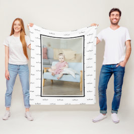 Unieke, aangepaste foto- en tekstweergave op maat fleece deken