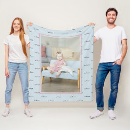 Unieke, aangepaste foto- en tekstweergave op maat fleece deken
