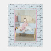 Unieke, aangepaste foto- en tekstweergave op maat fleece deken (Voorkant)