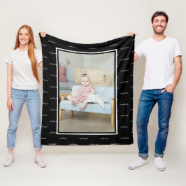 Unieke, aangepaste foto- en tekstweergave op maat fleece deken