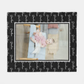Unieke, aangepaste foto- en tekstweergave op maat fleece deken (Voorkant (Horizontaal))