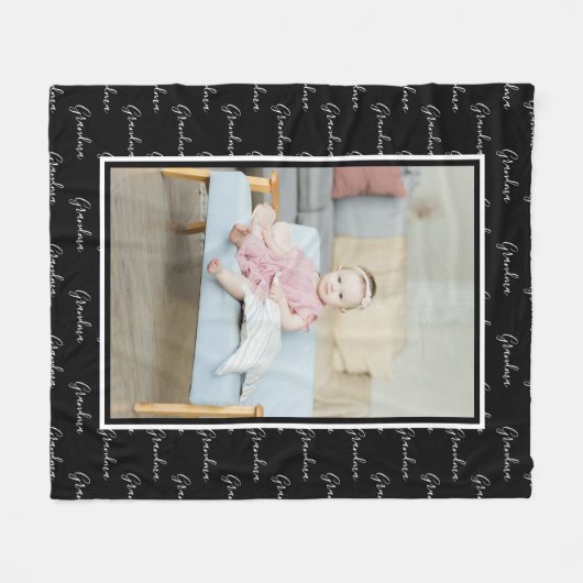 Unieke, aangepaste foto- en tekstweergave op maat fleece deken (Voorkant (Horizontaal))