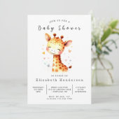 Unieke aangepaste Giraffe Baby shower Kaart (Staand voorkant)