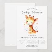 Unieke aangepaste Giraffe Baby shower Kaart (Voorkant / Achterkant)