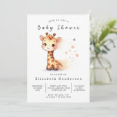 Unieke aangepaste Giraffe Baby shower Kaart (Staand voorkant)