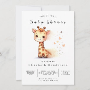 Unieke aangepaste Giraffe Baby shower Kaart