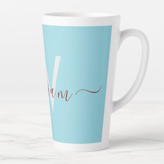 Unieke aangepaste naam Robin Egg Blue Latte Mok (Rechts)