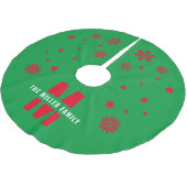 Unieke aangepaste naam Sjabloon groen rood wit Kerstboom Rok (Gekanteld)