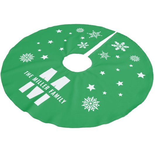 Unieke aangepaste naam Sjabloon groen wit Kerstboom Rok (Gekanteld)