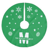 Unieke aangepaste naam Sjabloon groen wit Kerstboom Rok (Voorkant)