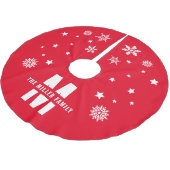 Unieke aangepaste naam Sjabloon rode witte sterren Kerstboom Rok (Gekanteld)