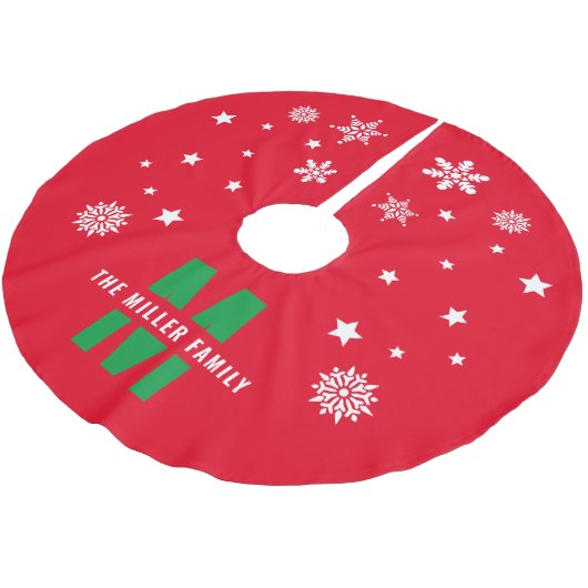 Unieke aangepaste naam Sjabloon rood wit groen Kerstboom Rok (Gekanteld)