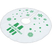 Unieke aangepaste naam Sjabloon wit groen Kerstboom Rok (Gekanteld)