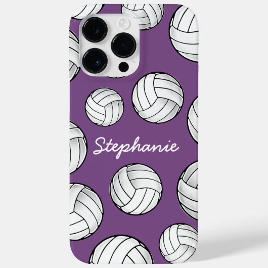 Unieke aangepaste naam Volleybal Paarse Case-Mate iPhone Case (Achterkant)