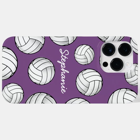 Unieke aangepaste naam Volleybal Paarse Case-Mate iPhone Case (Achterkant (horizontaal))