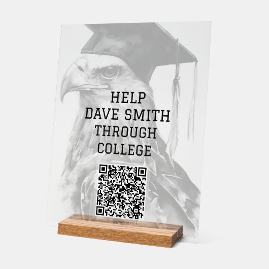 Unieke aangepaste QR-code Acrylteken Acryl Bord (Hoek)