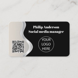 Unieke aangepaste QR-code zwart Visitekaartje