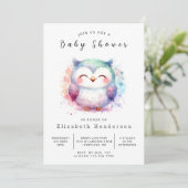 Unieke aangepaste uil Baby shower Kaart (Staand voorkant)