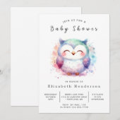 Unieke aangepaste uil Baby shower Kaart (Voorkant / Achterkant)