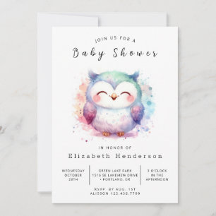 Unieke aangepaste uil Baby shower Kaart