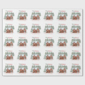 Unieke aangepaste Waterverf Nordic kerstboom Cadeaupapier (Vlak)