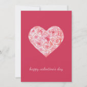 Unieke Aangepaste Waterverf Roos Hart Valentijnsda Feestdagenkaart (Voorkant)