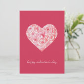 Unieke Aangepaste Waterverf Roos Hart Valentijnsda Feestdagenkaart (Staand voorkant)