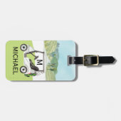 Unieke aangepaste winkelwagen met monogram naam ta bagagelabel (Voorkant horizontaal)