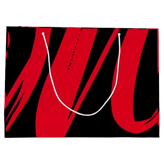 Unieke aangepaste zwart-wit en rood groot cadeauzakje (Achterkant)