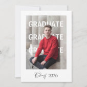 Unieke aankondiging van afstuderen aan hogeschool/ (Voorkant)
