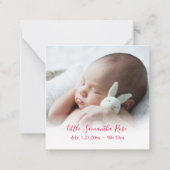 Unieke aankondiging van de geboorte van een minike (Achterkant)