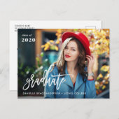 Unieke aankondiging van het afstuderen van het pen briefkaart (Voorkant / Achterkant)