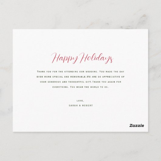 unieke aankondiging van het rode script voor bruil briefkaart (Achterkant)