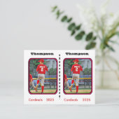 Unieke aanpasbare honkbalkaart briefkaart (Staand voorkant)